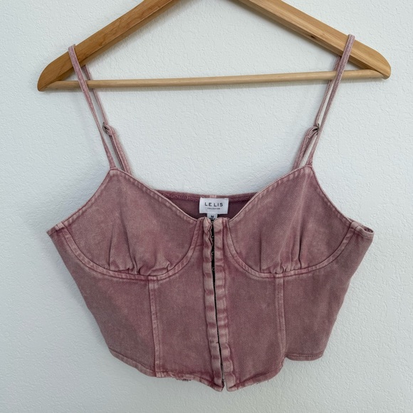 Le Lis Tops - Le Lis Corset Balconette Cropped Tank Lavender NWT Medium